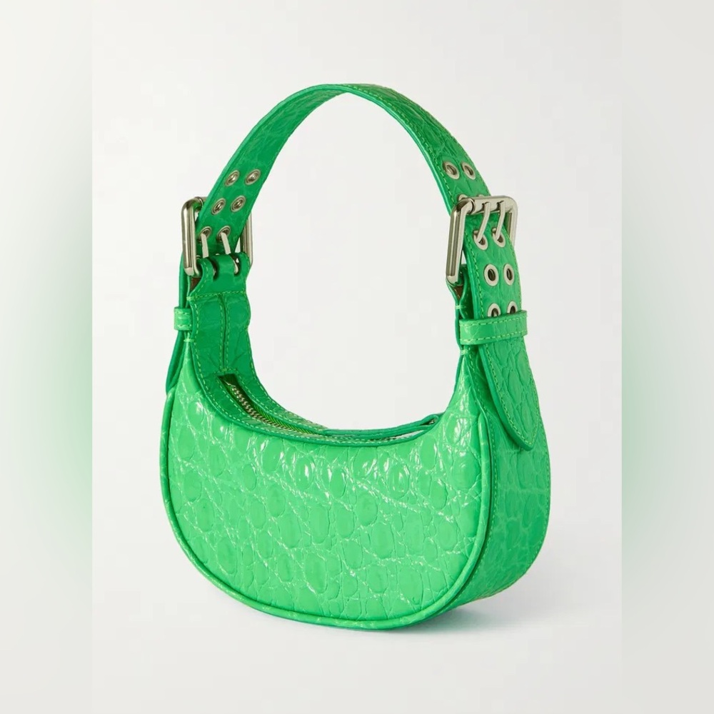 BY FAR Mini Soho Croc-Effect Leather Shoulder Bag